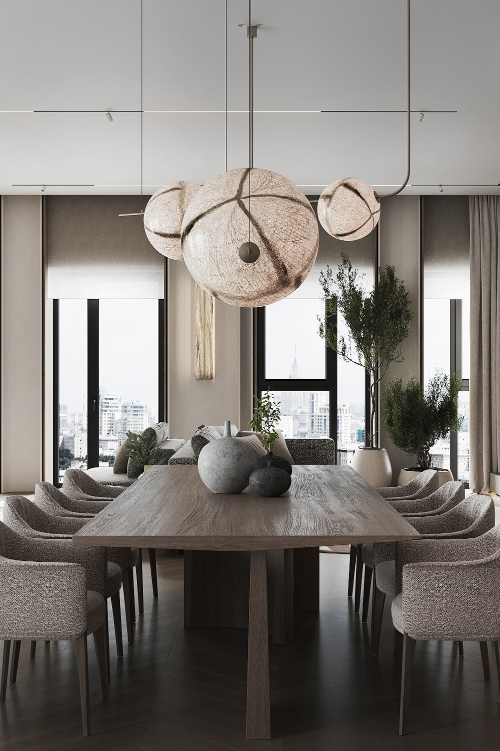 Luxury penthouse living room interior